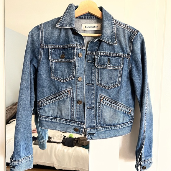 Reformation cropped Jean jacket - Picture 1 of 4